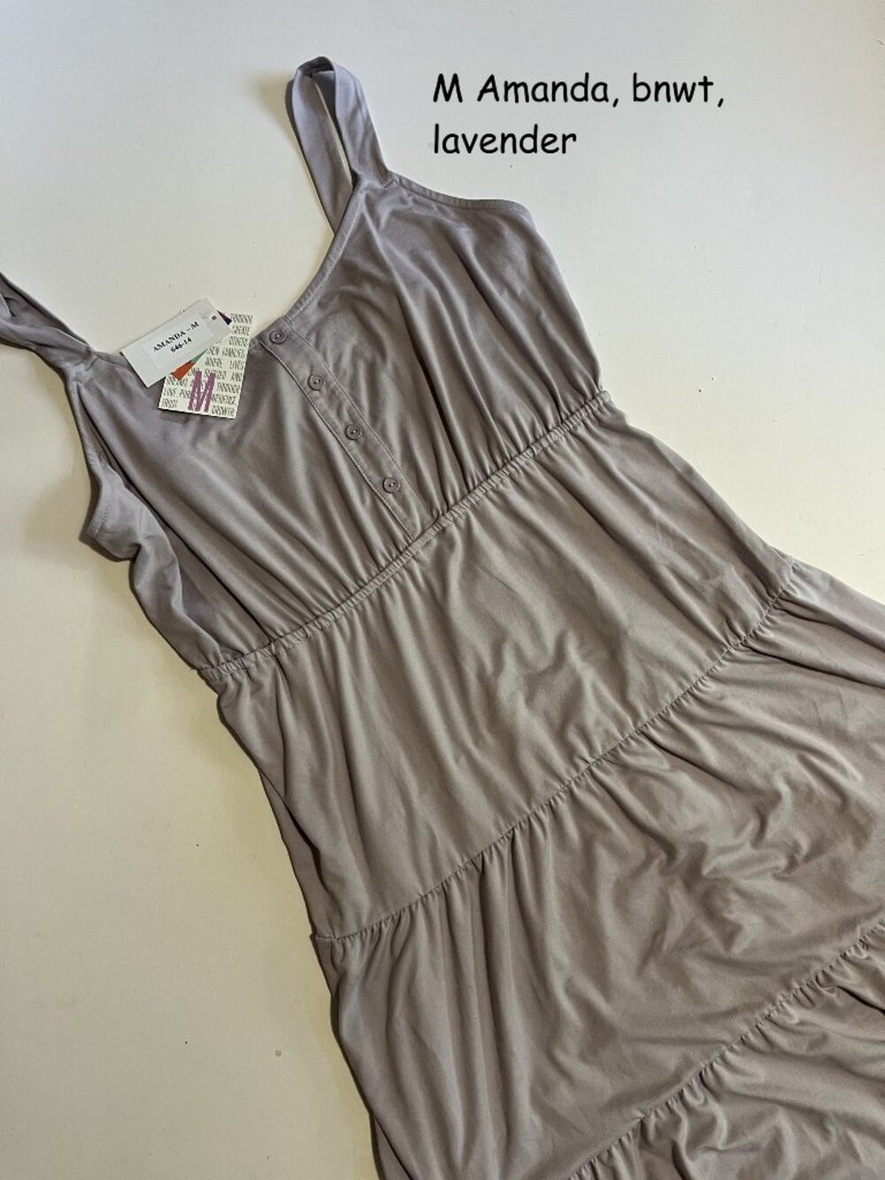 Medium Lularoe Amanda tiered tank dress, light lavender